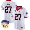 Sam Bush No 27 Mens Red Black Georgia Bulldogs Split Edition Mascot 100Th Anniversary