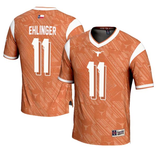 Sam Ehlinger No 11 Men’s Gameday Greats Texas Orange Texas Longhorns Highlight Print Nil Pick-A-Player Football Jersey
