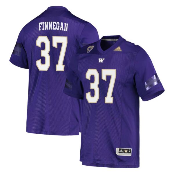 Sam Finnegan No 37 Men’s Purple Washington Huskies Team Premier Football Jersey