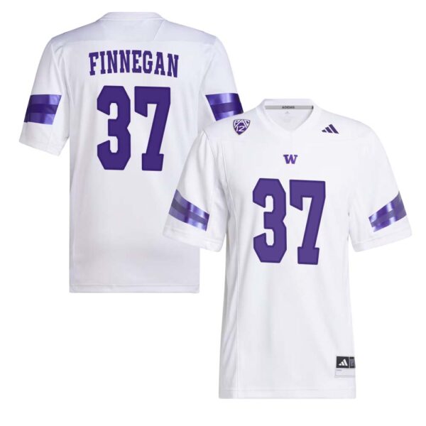 Sam Finnegan No 37 Men’s White Washington Huskies Premier Football Jersey