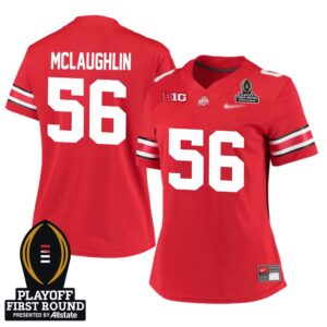 Seth McLaughlin No 56 Woman CFP Ohio State Buckeyes Playoff First Round 2025 Jersey- Replica