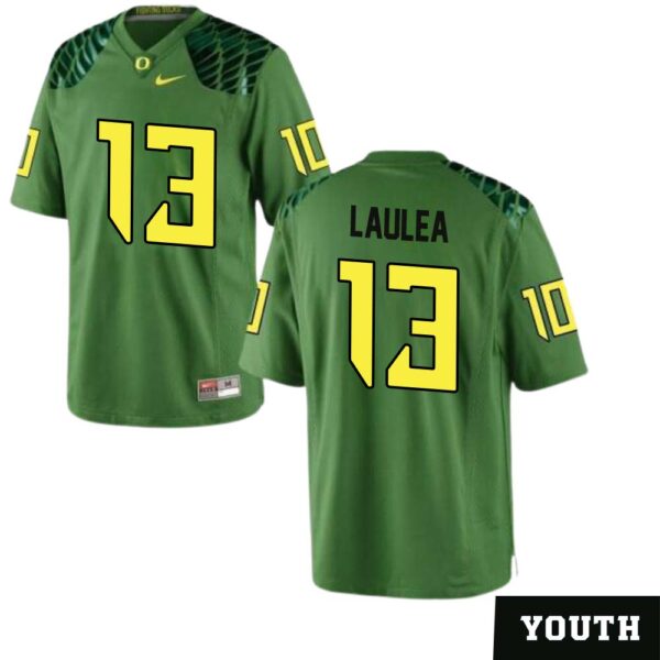 Sione Laulea No 13 Youth’S Apple Green Oregon Ducks Football Game Jersey