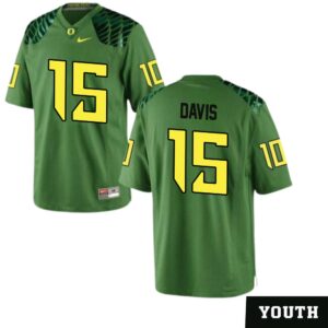 Solomon Davis No 15 Youth’s Apple Green Oregon Ducks Football Game Jersey