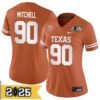 Sydir Mitchell No 90 Woman Cfp Texas Longhorns Playoff First Round 2025 Jersey- Replica