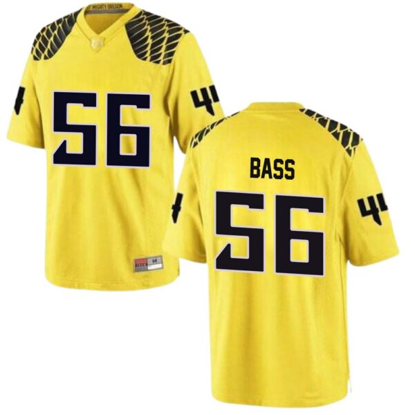 Tj Bass No 56 University Of Oregon Men’S Football Game Stitched Jerseys Gold
