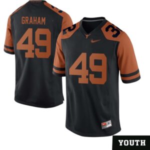 Ta’Quon Graham No 49 Black Texas Longhorns Football Jersey for Youth