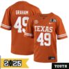 Ta_Quon Graham No 49 Youth Cfp Texas Longhorns Playoff First Round 2025 Jersey- Replica