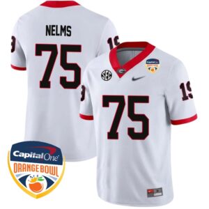 Tate Nelms No 75 Mens Georgia Bulldogs Orange Bowl 2023 Tag Jersey