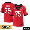 Tate Nelms No 75 Youth Cfp Georgia Bulldogs Playoff First Round 2025 Jersey- Replica