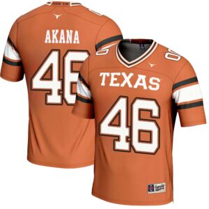 Tausili Akana No 46 Orange Texas Longhorns Icon Print NIL Pick-A-Player Football Jersey for Men