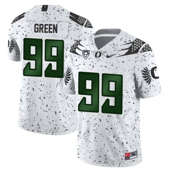 Terrance Green No 99 Men’s Oregon Ducks Cancer White Limited Jersey