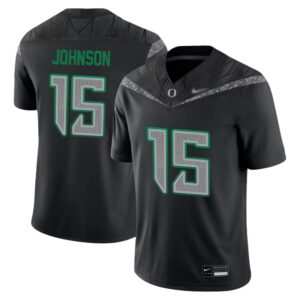 Tez Johnson No 15 Men’s Black Oregon Ducks Alumni Game Jersey