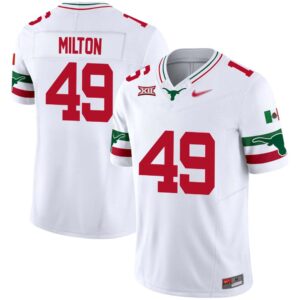 Thatcher Milton No 49 Men’s Texas Longhorns Mexico Vapor Jersey