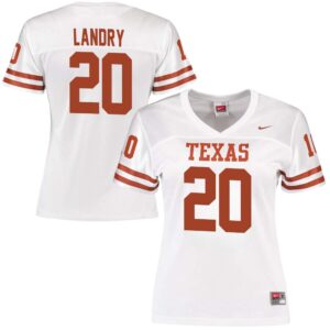 Tom Landry No 20 White Texas Longhorns Football Custom Game Jersey for Woman