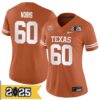 Tommy Nobis No 60 Woman Cfp Texas Longhorns Playoff First Round 2025 Jersey- Replica
