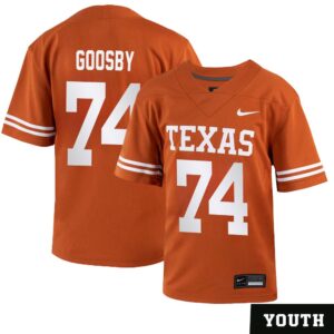 Trevor Goosby No 74 Orange Texas Longhorns Football Custom Game Jersey for Youth