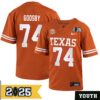 Trevor Goosby No 74 Youth Cfp Texas Longhorns Playoff First Round 2025 Jersey- Replica
