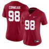 Tucker Cornelius No 98 Woman’s White Alabama Crimson Tide Custom Game Football Jersey