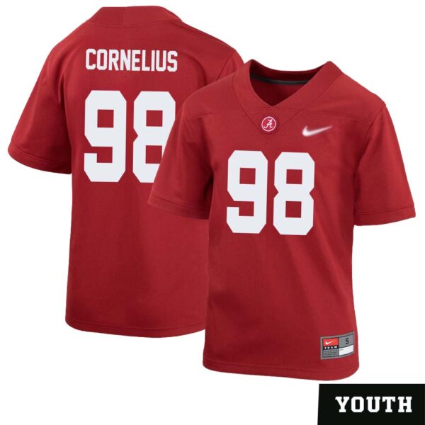 Tucker Cornelius No 98 Youth’s Crimson Alabama Crimson Tide Player Home Game Jersey
