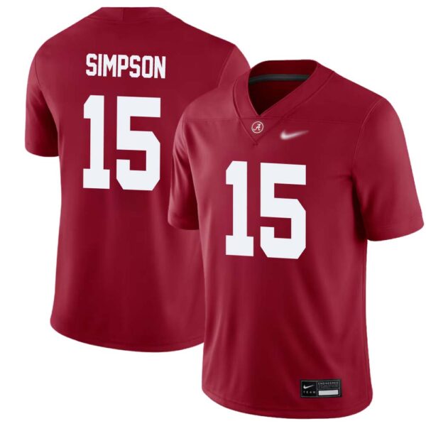 Ty Simpson No 15 Men’s Crimson Alabama Crimson Tide Player Game Jersey