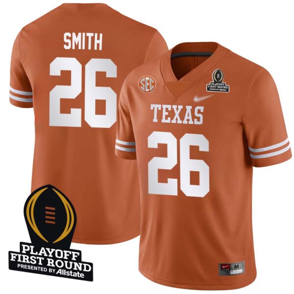 Ty_Anthony Smith No 26 Men Cfp Texas Longhorns Playoff First Round 2025 Jersey- Replica