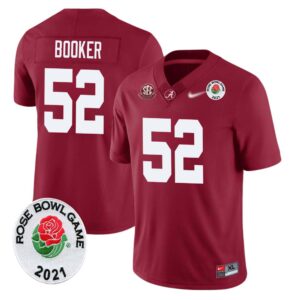 Tyler Booker No 52 Men’s Alabama Crimson Tide Limited Custom Rose Bowl 2021 Jersey