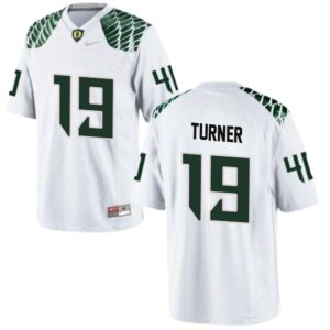 Tyler Turner No 19 Oregon Ducks Men’s Football Limited Away Football Jerseys White
