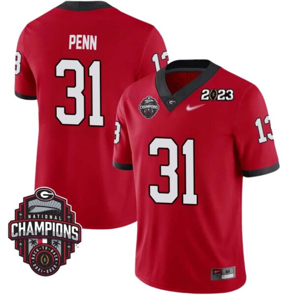 Wade Penn No 31 Mens Georgia Bulldogs Back To Back National Champions 2023 Limited Jersey