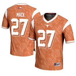 Wardell Mack No 27 Men’s GameDay Greats Texas Orange Texas Longhorns Highlight Print NIL Pick-A-Player Football Jersey