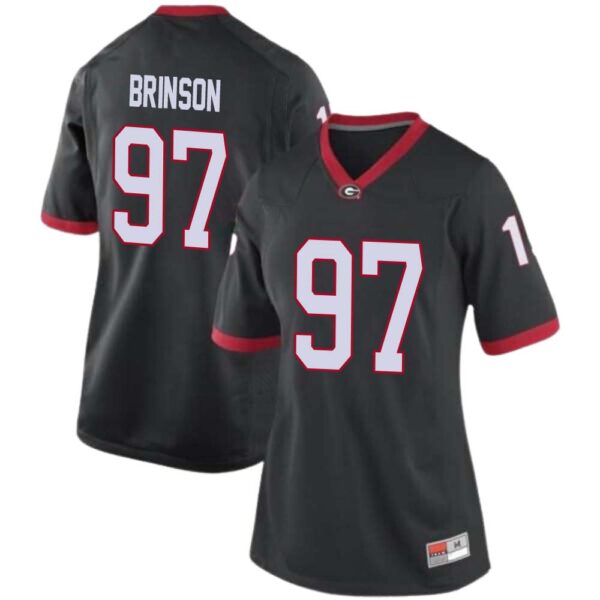 Warren Brinson No 97 Womans Black Georgia Bulldogs Pick A Player Replica Football Jersey