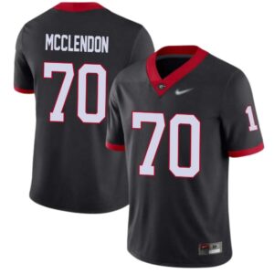 Warren McClendon No 70 Mens Black Georgia Bulldogs Pick A Player Replica Football Jersey