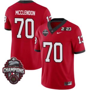 Warren McClendon No 70 Mens Georgia Bulldogs Back To Back National Champions 2023 Limited Jersey