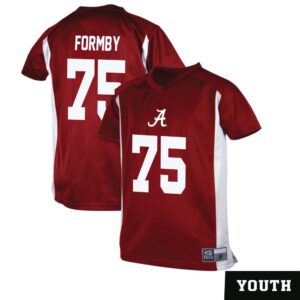 Wilkin Formby No 75 Youth Alabama Crimson Tide Throwback Football Jersey