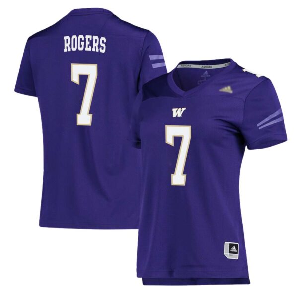 Will Rogers No 7 Woman’s Purple Washington Huskies Team Premier Football Jersey
