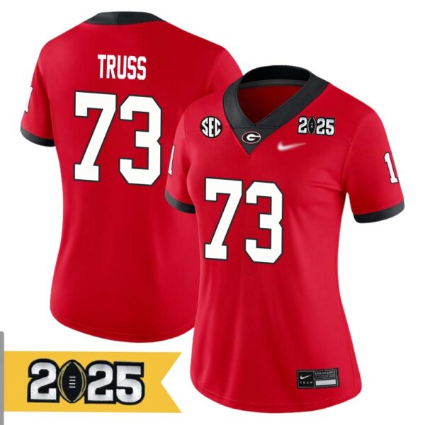 Xavier Truss No 73 Woman Cfp Georgia Bulldogs 2025 Home Game Jersey- Replica