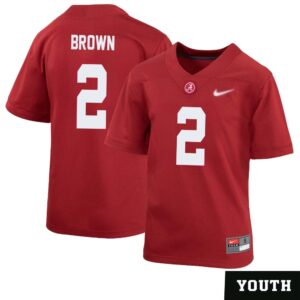 Zabien Brown No 2 Youth’s Crimson Alabama Crimson Tide Player Home Game Jersey