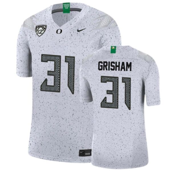 Zach Grisham No 31 Men’S Oregon Ducks College Football White Eggshell Limited Football Jersey