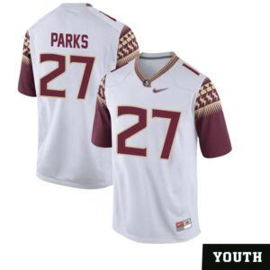 Zay Parks No 27 Youth’s White Florida State Seminoles Game Football Jersey