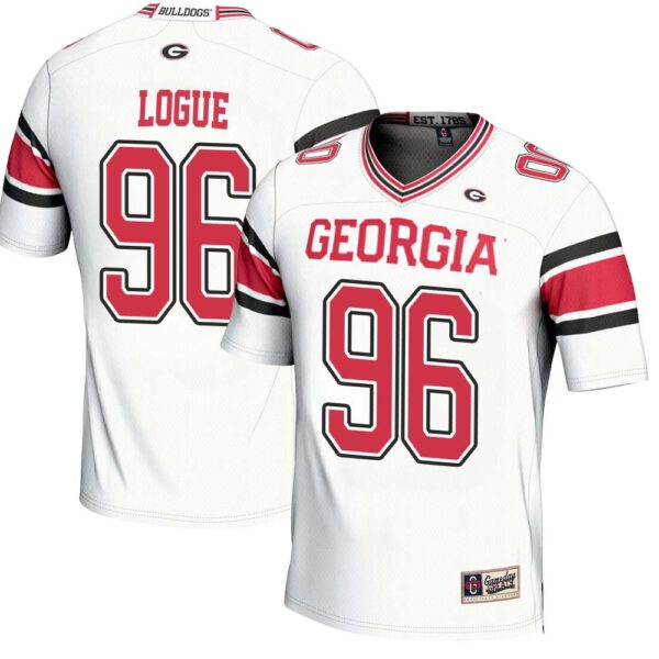 Zion Logue No 96 Mens Gameday Greats Carson Beck White Georgia Bulldogs Nil Player Football Jersey